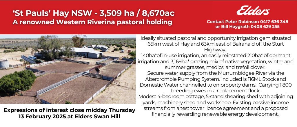 St Pauls, 33251 Sturt Highway, Maude - 3509ha / 8670 ac